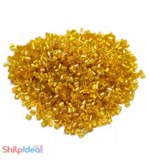 Beads 2mm - Glass Hexagonal - Golden